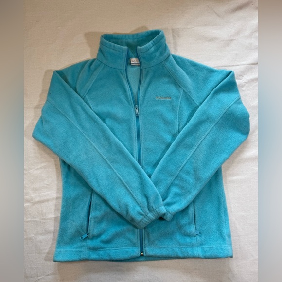 Columbia Jackets & Blazers - Columbia Like-New Aqua Plush Women’s Fleece Zip Jacket
